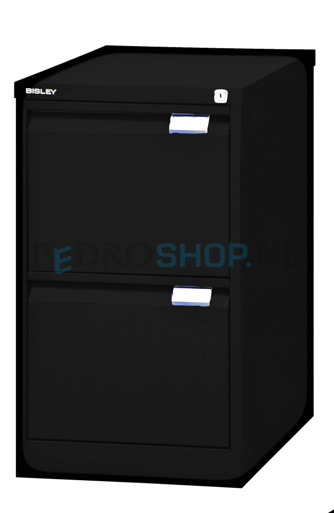 Dossierkast Bisley Premium voor opbergen hangmappen, 2 laden, zwart