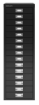 Meerladenkast Bisley -15, A4 formaat, 15 laden, zwart